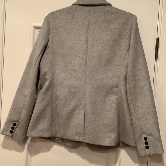 Old Navy Gray Blazer Jacket Size Large Wool Blend One Button Long Sleeves - Picture 4 of 13